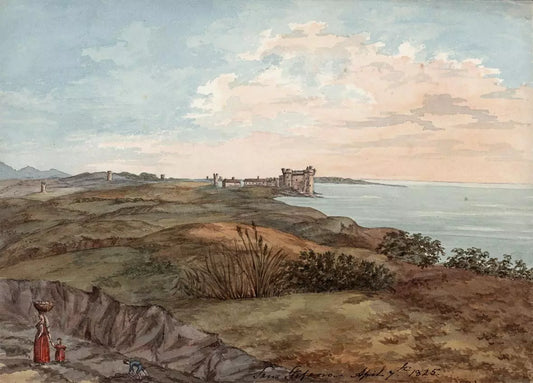 Elizabeth Campbell (1783-1861) Watercolour Painting - Porto Santo Stefano Italy 1825