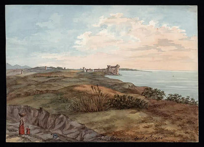 Elizabeth Campbell (1783-1861) Watercolour Painting - Porto Santo Stefano Italy 1825
