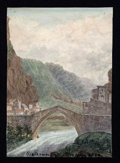 Elizabeth Campbell (1783-1861) - Watercolour Painting - Sisteron France 1820
