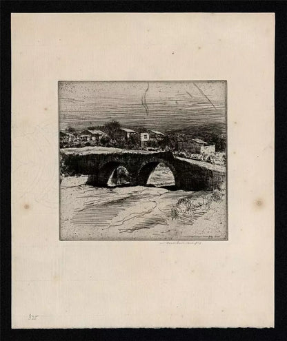 Mortimer Luddington Menpes (1855-1938) - Signed Etching - A Mexican Village 1914