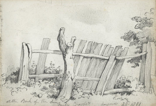 William Hubbard (1804-1870) Pencil Drawing - At The Back Of The Sawmills Crayford 1851