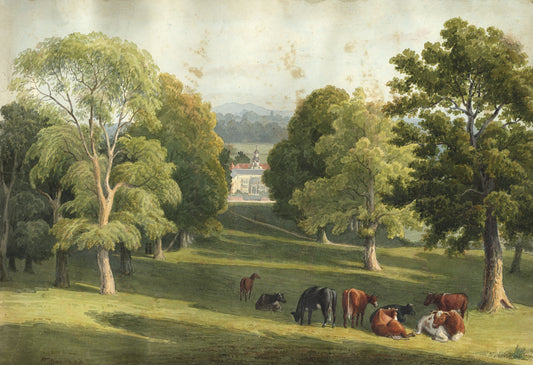 William Hubbard (1804-1870) Watercolour Painting - Hall Place Bexley Kent