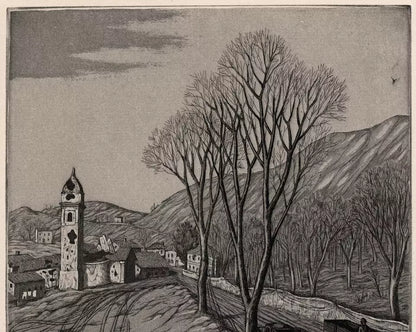 Rudolph Carl Von Ripper (1905-1960) Pencil Signed Etching World War 2 Scene 1946 - WW2