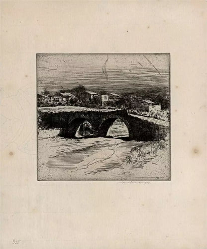 Mortimer Luddington Menpes (1855-1938) - Signed Etching - A Mexican Village 1914