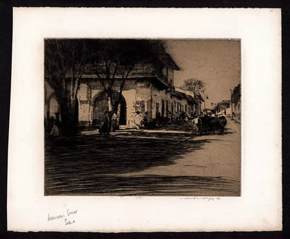 Mortimer Luddington Menpes - Signed Etching - Street Scene With Shade, Mexico