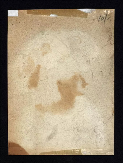 Portrait Of A Lady Wearing A Hat - Small Watercolour Painting - 19th Century