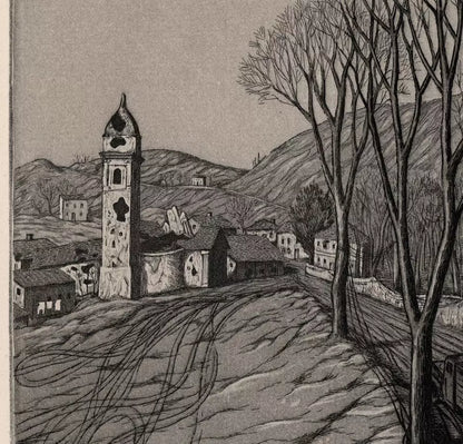 Rudolph Carl Von Ripper (1905-1960) Pencil Signed Etching World War 2 Scene 1946 - WW2