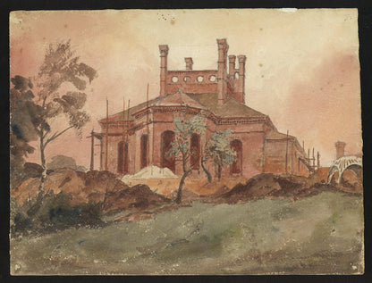 John Louis Petit (1801-1868) Watercolour Painting - The Brambles, Bumblekyte, Staffordshire - 1855