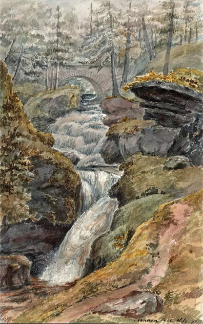 Falls Of Acharn Kenmore Scotland 1877 - Watercolour Painting - Algerina Peckover (1841-1927)