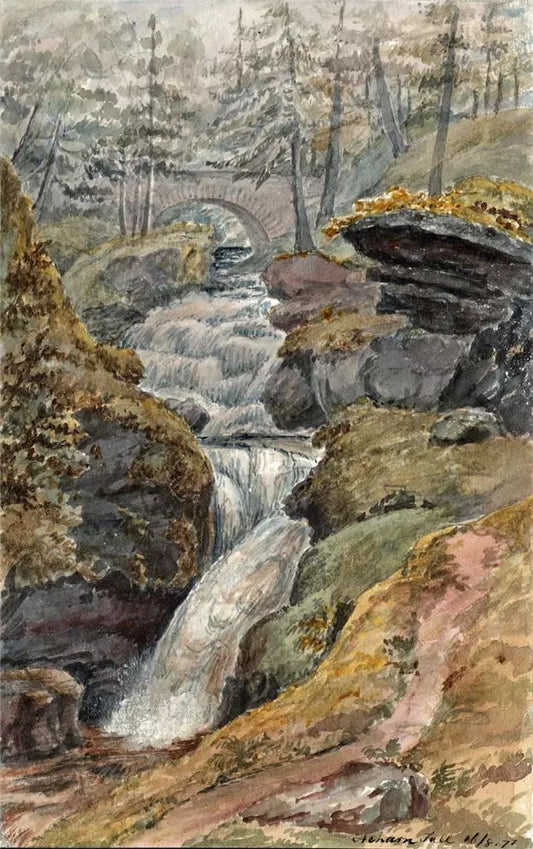 Falls Of Acharn Kenmore Scotland 1877 - Watercolour Painting - Algerina Peckover (1841-1927)