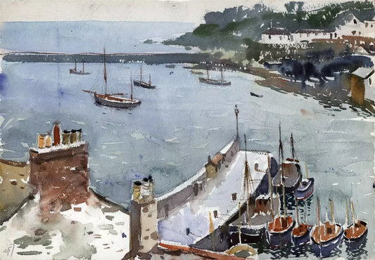 Arthur Royce Bradbury (1892-1977) Watercolour Painting - Harbour Scene 1957