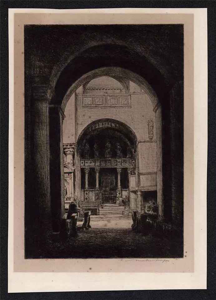 Mortimer Luddington Menpes - Signed Etching - Saint Mark's Venice Interior Italy