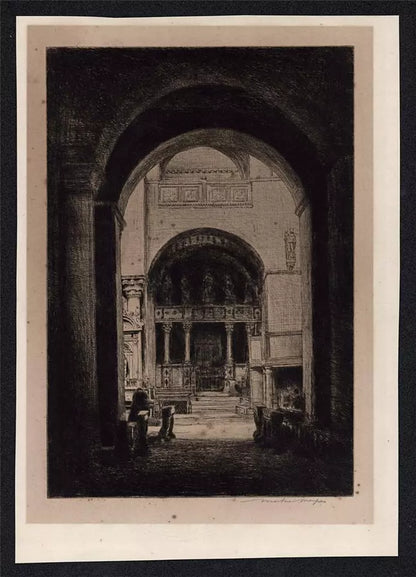 Mortimer Luddington Menpes - Signed Etching - Saint Mark's Venice Interior Italy