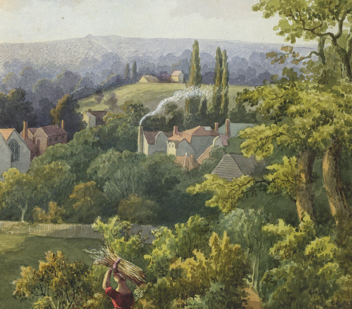 William Hubbard (1804-1870) - Watercolour Painting - Bexley, Looking Towards Shooters Hill
