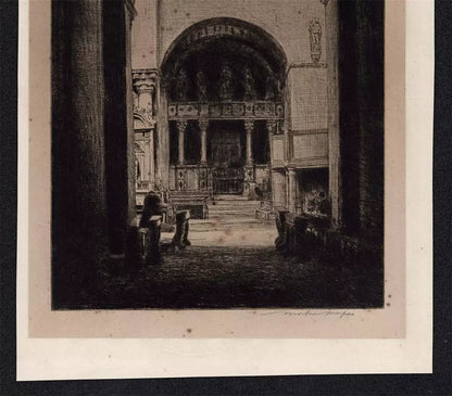 Mortimer Luddington Menpes - Signed Etching - Saint Mark's Venice Interior Italy