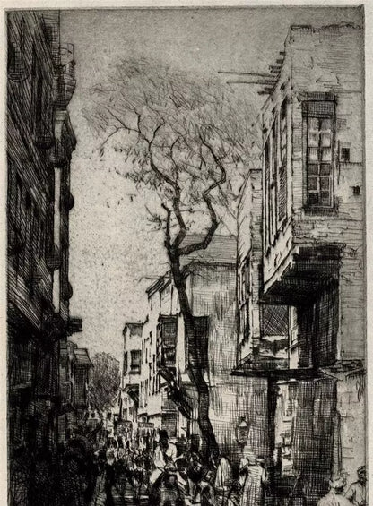 Mortimer Luddington Menpes (1855-1938) - Signed Etching - Figures & Donkey Street Scene