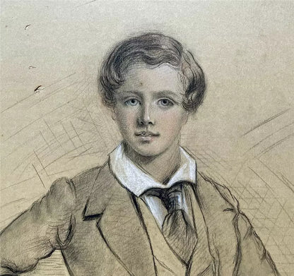 Portrait George Lukis Lang (1837-1898) First Class Cricketer - Antique Drawing
