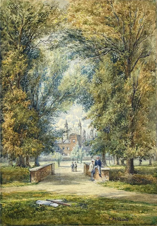 Leonard Marlborough Powell - Watercolour Painting - Eton College Cricketers