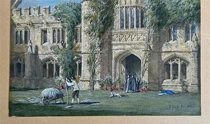 Joseph Nash - Watercolour Painting - Magdalen College Oxford 1858 - 19th Century