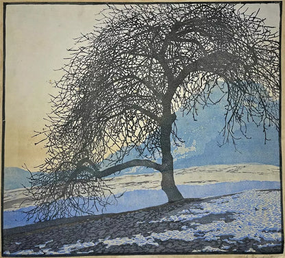 Valerie Praschniker (1894-1972) Woodcut Signed In Pencil - Winter Lake Landscape
