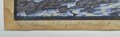Valerie Praschniker (1894-1972) Woodcut Signed In Pencil - Winter Lake Landscape