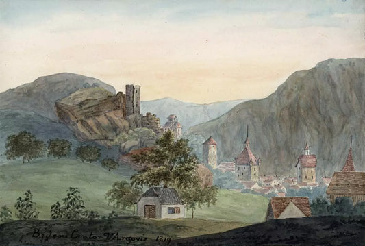 Elizabeth Campbell (1783-1861) Watercolour Painting - Baden canton d'Argovie Switzerland 1819
