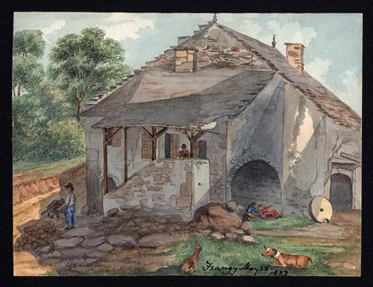 Elizabeth Campbell (1783-1861) Watercolour Painting - Frangy France 1822