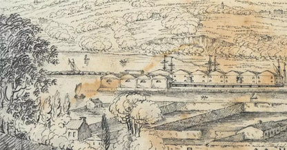 Cork Harbour From Sydney Place Ireland c1823 Pencil Drawing Early 19th Century