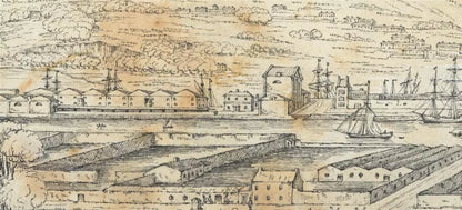 Cork Harbour From Sydney Place Ireland c1823 Pencil Drawing Early 19th Century