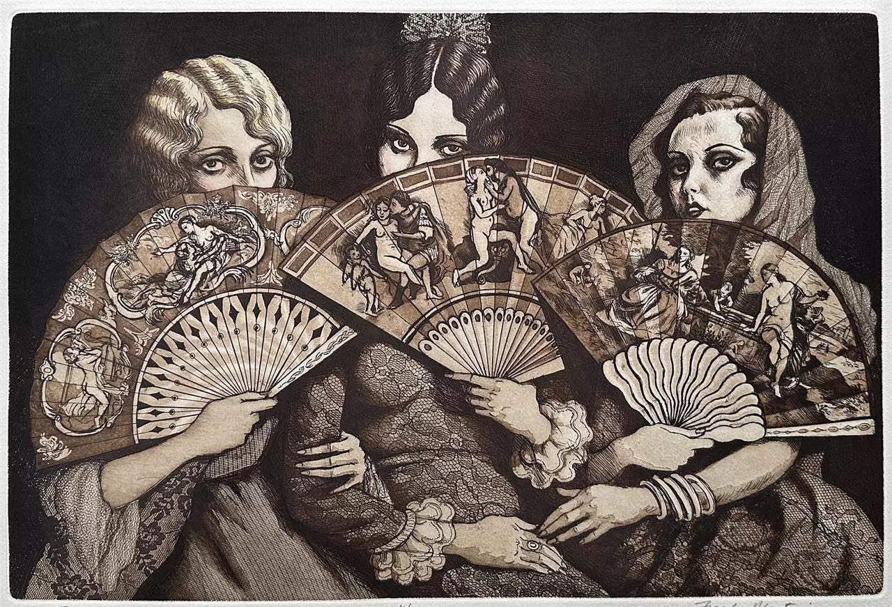 Frank Vernon Martin (1921-2005) - Signed Etching - Fans - 4/50