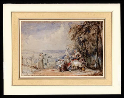 Joseph Axe Sleap (1808-1859) - Watercolour Painting - A Country Fair 1837
