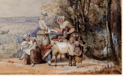 Joseph Axe Sleap (1808-1859) - Watercolour Painting - A Country Fair 1837