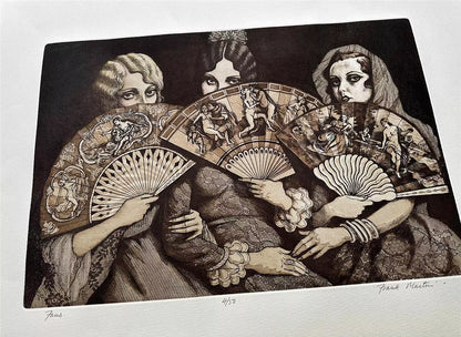 Frank Vernon Martin (1921-2005) - Signed Etching - Fans - 4/50