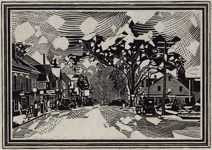 Fiske Boyd (1895-1975) Pencil Signed Woodcut Washingtonville New York USA 1930
