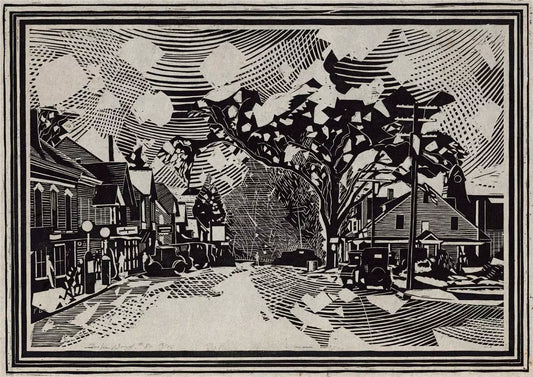 Fiske Boyd (1895-1975) Pencil Signed Woodcut Washingtonville New York USA 1930