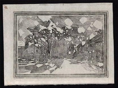 Fiske Boyd (1895-1975) Pencil Signed Woodcut Washingtonville New York USA 1930