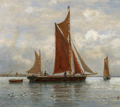 George Stanfield Walters (1838-1924) Oil Painting - On Southampton Water
