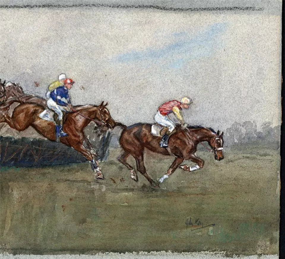 John Gregory King (b.1929) - Watercolour Painting - Horse Racing Scene