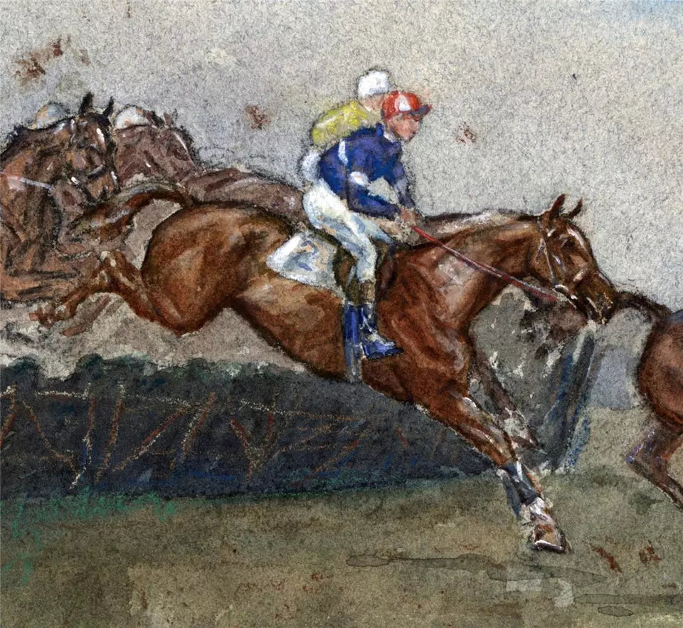 John Gregory King (b.1929) - Watercolour Painting - Horse Racing Scene