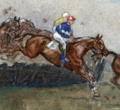 John Gregory King (b.1929) - Watercolour Painting - Horse Racing Scene