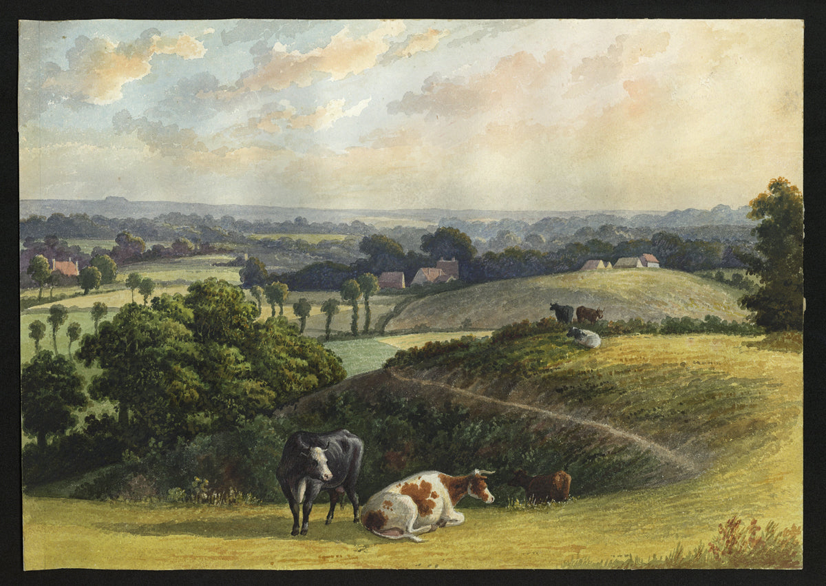 William Hubbard (1804-1870) Watercolour Painting Mendoza's Hole Bexleyheath Kent