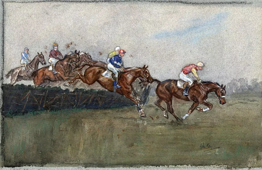 John Gregory King (b.1929) - Watercolour Painting - Horse Racing Scene