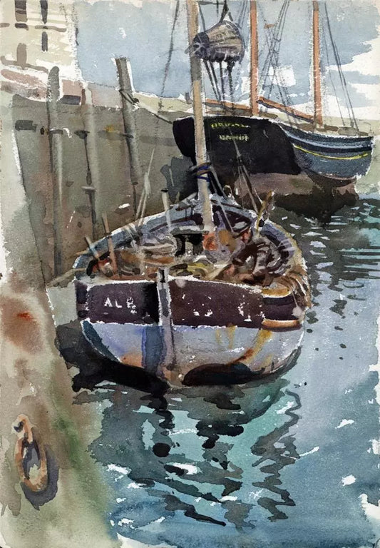 Arthur Royce Bradbury (1892-1977) Watercolour Painting - Harbour Scene 1953