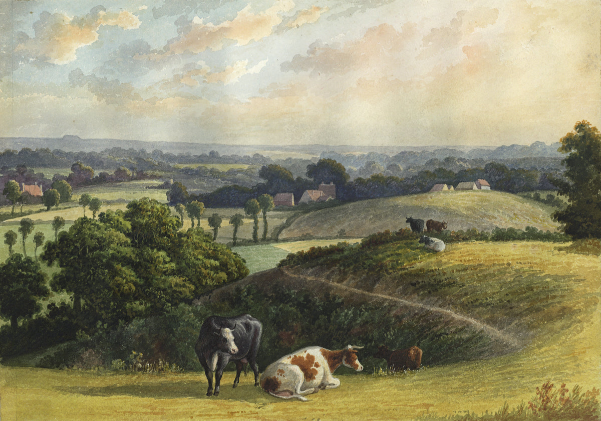 William Hubbard (1804-1870) Watercolour Painting Mendoza's Hole Bexleyheath Kent