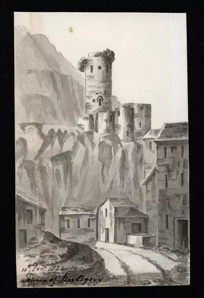 Elizabeth Campbell (1783-1861) Watercolour Painting - Martigny, Switzerland 1824