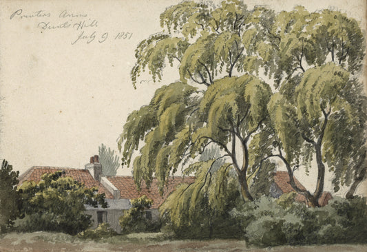 William Hubbard (1804-1870) - Watercolour Painting - Printers Arms Dunts Hill Garratt Lane Surrey 1851