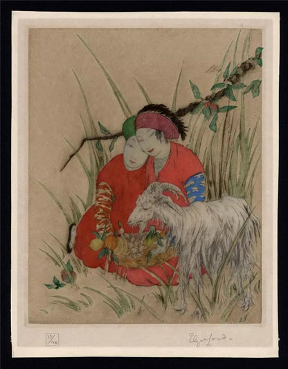 Elyse Ashe Lord (1900-1971) - Signed Etching - The White Goat - 73/100