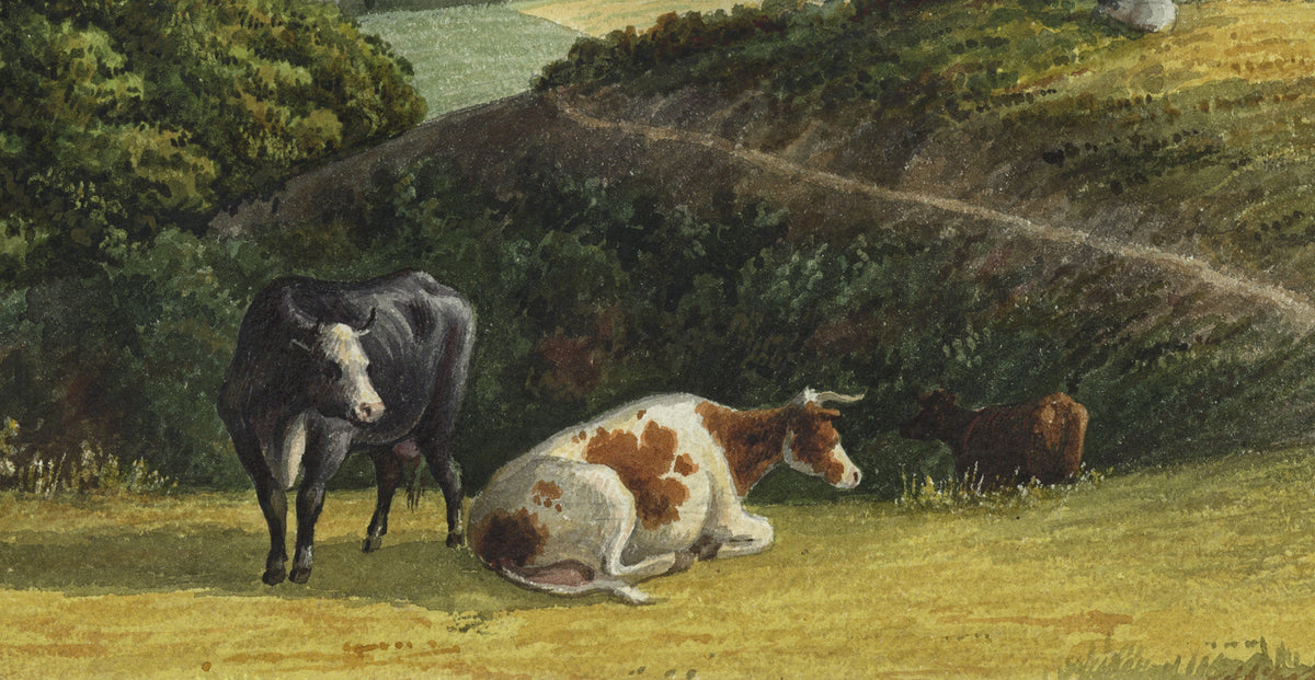 William Hubbard (1804-1870) Watercolour Painting Mendoza's Hole Bexleyheath Kent