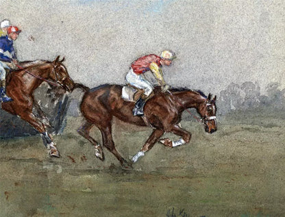 John Gregory King (b.1929) - Watercolour Painting - Horse Racing Scene