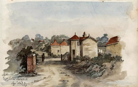 Sir James Lillyman Caldwell (1770-1863) Watercolour Painting - St. John's Turnpike, Ryde, Isle of Wight 1843